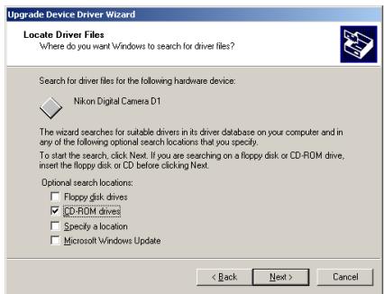 NIKON CAMERA CONTROL PRO - Select the search option and click Next. Upgrade Device Driver Wizard - 2