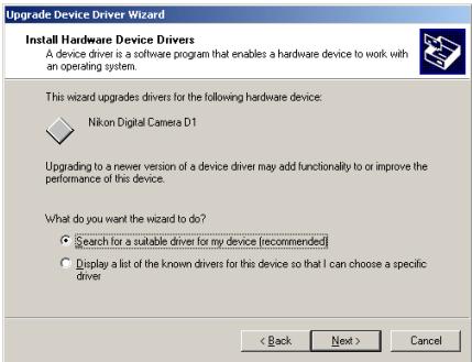 NIKON CAMERA CONTROL PRO 2 - Select the search option and click Next. - 1