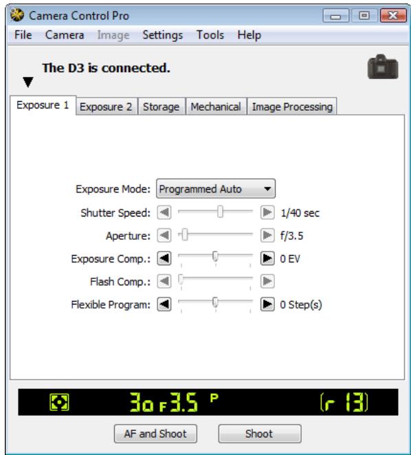NIKON CAMERA CONTROL PRO 2 - The Exposure 1 Tab - 1