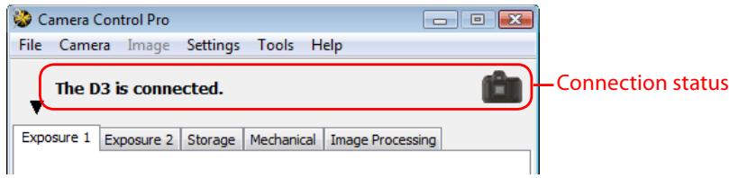 NIKON CAMERA CONTROL PRO 2 - Connection Status - 1