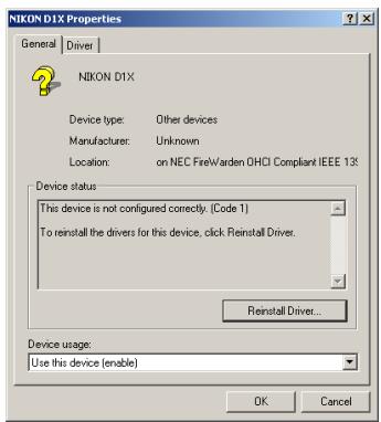 NIKON CAMERA CONTROL PRO 2 - Reinstalling the Device Driver - 2