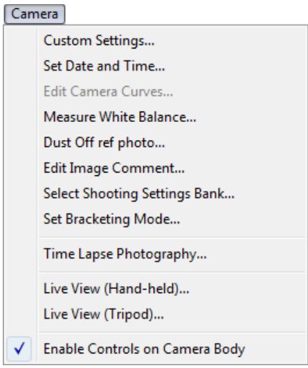NIKON CAMERA CONTROL PRO 2 - The Camera Menu - 1