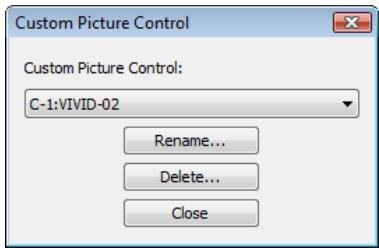 NIKON CAMERA CONTROL PRO 2 - The "Custom Picture Control" Dialog - 1