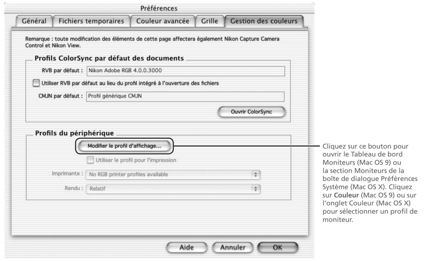 NIKON CAPTURE 3 - Choix d'un profil de moniteur (macintosh) (p. 183) - 1