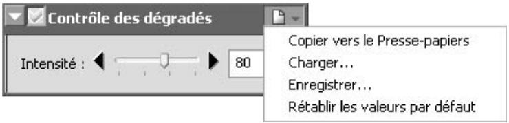 NIKON CAPTURE 3 - Menu des paramètres de la fonction contrôle des dégradés - 1