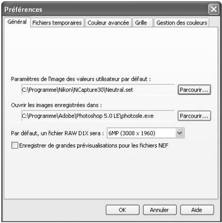 NIKON CAPTURE 3 - Résolution de sortie de 10 mégapixels pour les images RAW prises avec le D1X aperçus de grande taille des images NEF (p. 179) - 1