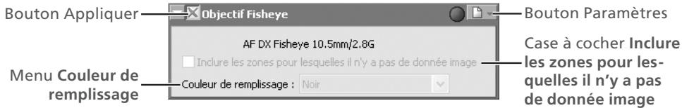NIKON CAPTURE 4 - Affichage de la palette Objectif Fisheye - 1