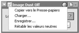 NIKON CAPTURE 4 - Menu paramètres de la fonction Image Dust Off - 1