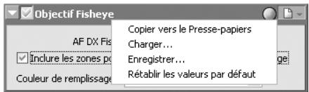 NIKON CAPTURE 4 - Menu des paramètres de l'Objectif Fisheye - 1