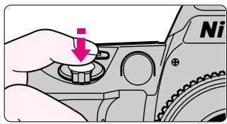 NIKON F60D - Confirm indications in the viewfinder while lightly pressing the shutter release button. - 1
