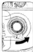 NIKON F80D - Rotate the focus area selector lock lever and select centre focus area with the focus area selector. - 2