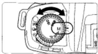 NIKON F80S - Rotate the exposure mode select dial to select M (Manual exposure). - 1