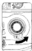 NIKON F80S - Rotate the focus area selector lock lever and select centre focus area with the focus area selector. - 3