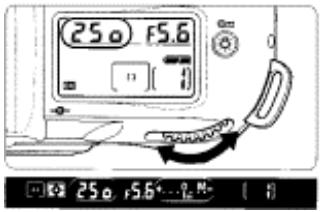 NIKON F80S - Set the shutter speed and aperture and confirm by looking at the electronic analog exposure display in the viewfinder. - 1