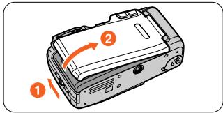 NIKON LITE TOUCH ZOOM 120ED-QD - Open the camera back. - 1