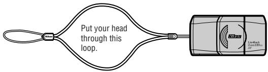 NIKON LITE TOUCH ZOOM 120ED-QD - Attaching the strap - 3