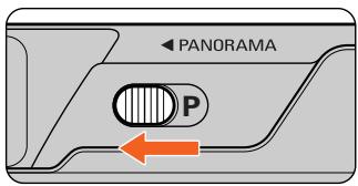 NIKON LITE TOUCH ZOOM 120ED-QD - Select Panorama mode by sliding the Panorama switch. - 1