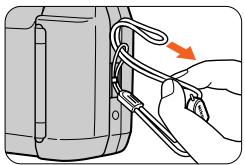 NIKON LITE TOUCH ZOOM 120ED-QD - Attaching the strap - 1