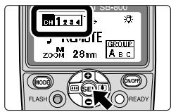 NIKON SB-800 - Setting a group and channel number on the remote flash units - 1