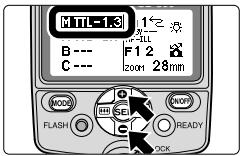 NIKON SB-800 - Setting the flash mode, flash output level compensation values, and channel number on the master flash unit - 2
