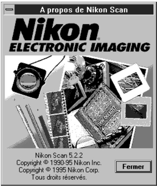 NIKON SCAN - Fenêtre à propos - 2
