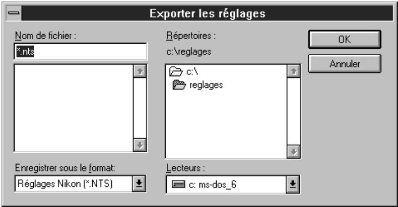 NIKON SCAN - Export de réglages - 1