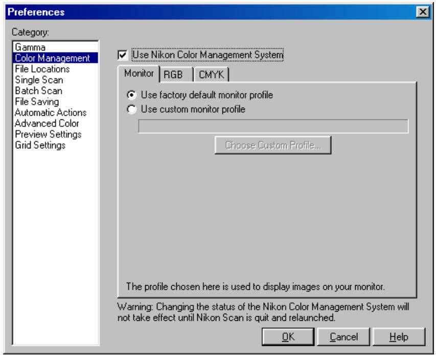 NIKON SCAN 3 - Color Management Preferences - 1
