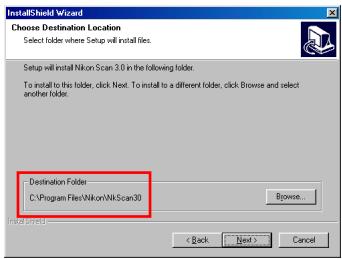 NIKON SCAN 3 - Step 7—Choose a location for Nikon Scan - 1