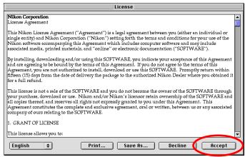 NIKON SCAN 3 - Step 3—Accept the license agreement - 1