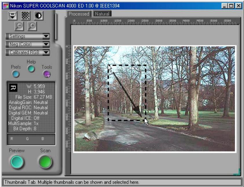 NIKON SCAN 3 - Step 9—Select the area to be scanned - 2