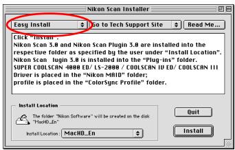 NIKON SCAN 3 - Step 2—Select Custom Install - 1