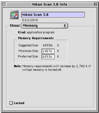NIKON SCAN 3 - Step I I—Check the memory available to Nikon Scan - 1