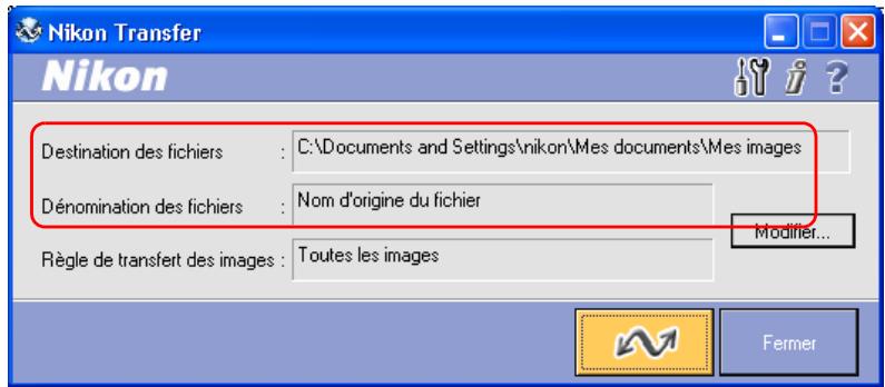 NIKON VIEW 6 - Étape 1: Dossier de destination du transfert et dénomination des fichiers - 1