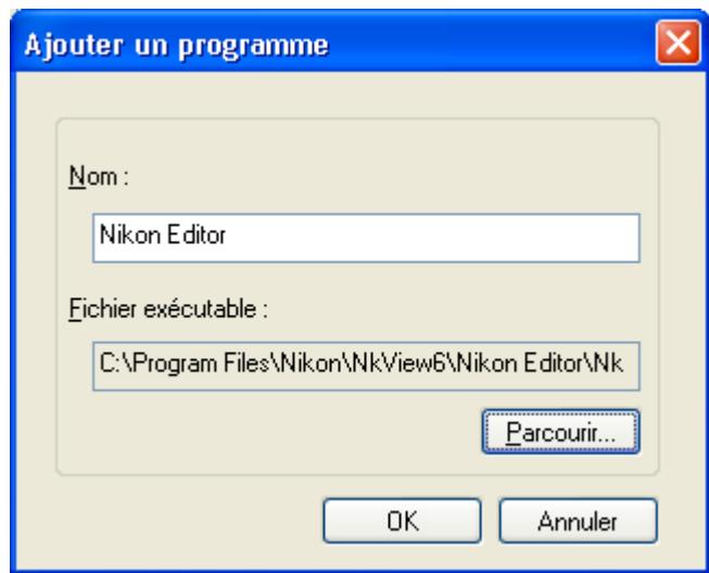 NIKON VIEW 6 - Ajouter un programme - 1