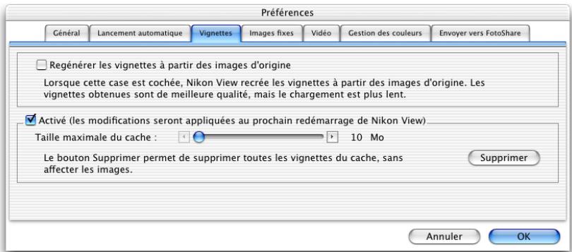 NIKON VIEW 6 - Réglages des données de vignettes - 1