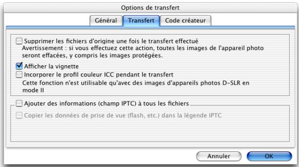 NIKON VIEW 6 - Onglet transfert - 1
