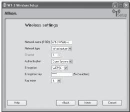 NIKON WT-3 - Enter wireless network settings and click Next. - 1