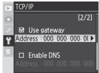 NIKON WT-3 - TCP/IP Menu, Page 2/2 - 3