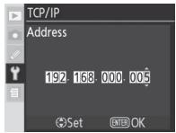 NIKON WT-3 - TCP/IP Menu, Page 2/2 - 7