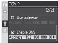NIKON WT-3 - TCP/IP Menu, Page 2/2 - 18