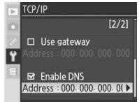 NIKON WT-3 - TCP/IP Menu, Page 2/2 - 12