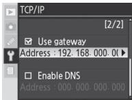 NIKON WT-3 - TCP/IP Menu, Page 2/2 - 9