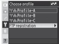 NIKON WT-3 - Creating ftp Profiles Using the Camera Menus - 3