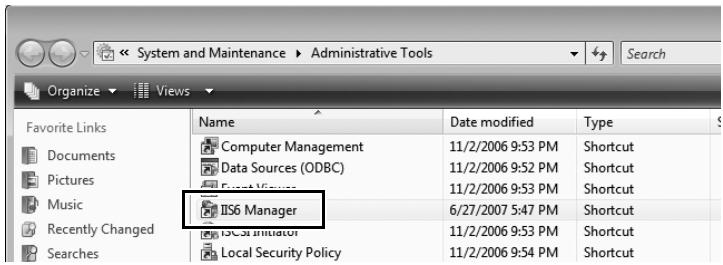 NIKON WT-4 - Double-click [IIS6 Manager]. - 1