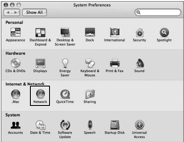 NIKON WT-4 - Open [System Preferences] and click [Network]. - 1