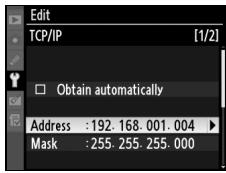 NIKON WT-4 - TCP/IP Menu, Page 1/2 - 9