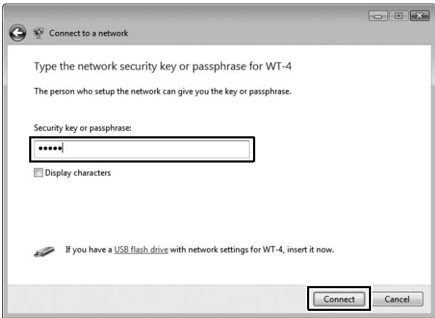 NIKON WT-4 - Enter the network security key and click [Connect]. - 1