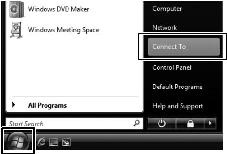 NIKON WT-4 - Click the [Start] orb and select [Connect To]. - 1