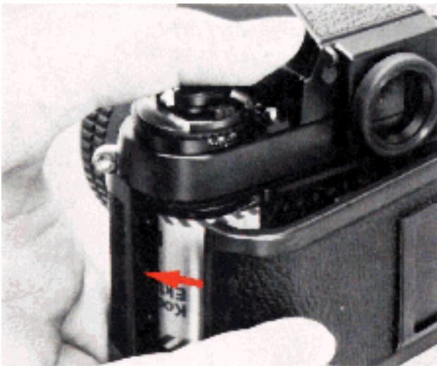 NIKON F3 - Wind the film advance lever 55 to advance film onto the makeup sprocket. - 1