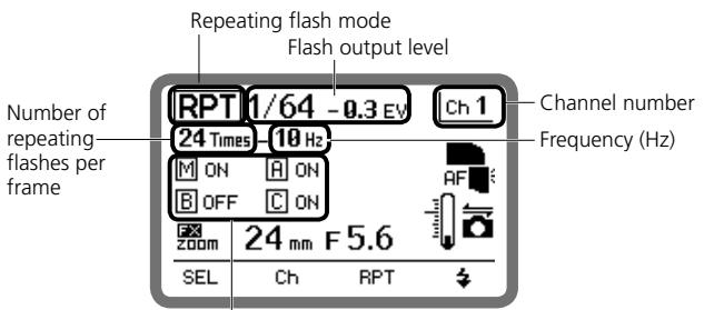NIKON SB-900 - LCD display in the repeating flash mode - 1
